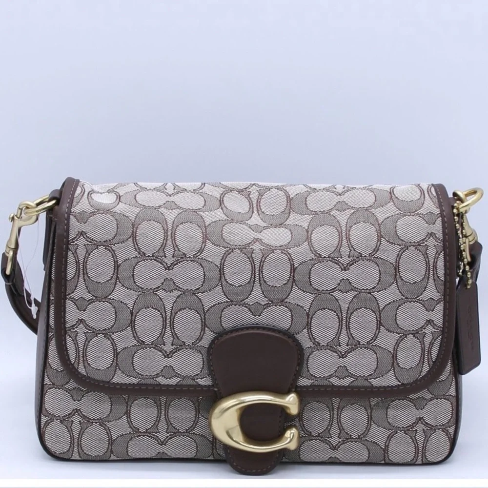 Coach Soft Tabby Signature Shoulder Crossbody Bag in Maple - Picture 10 of 16